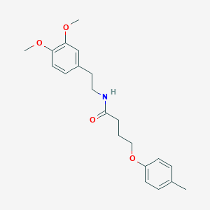 molecular formula C21H27NO4 B3753462 N-[2-(3,4-dimethoxyphenyl)ethyl]-4-(4-methylphenoxy)butanamide 