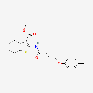 molecular formula C21H25NO4S B3753492 methyl 2-{[4-(4-methylphenoxy)butanoyl]amino}-4,5,6,7-tetrahydro-1-benzothiophene-3-carboxylate 