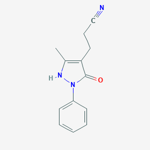 molecular formula C13H13N3O B375358 3-(5-hydroxy-3-methyl-1-phenyl-1H-pyrazol-4-yl)propanenitrile CAS No. 1909-18-8
