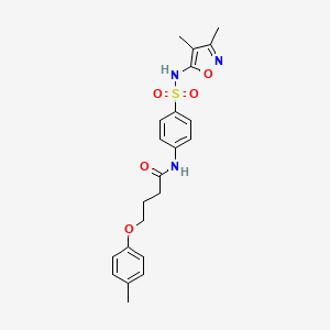 molecular formula C22H25N3O5S B3753580 Butanamide, N-[4-[[(3,4-dimethyl-5-isoxazolyl)amino]sulfonyl]phenyl]-4-(4-methylphenoxy)- CAS No. 453581-53-8