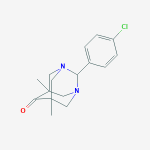 molecular formula C16H19ClN2O B375359 2-(4-Chlorophenyl)-5,7-dimethyl-1,3-diazatricyclo[3.3.1.1~3,7~]decan-6-one CAS No. 108790-59-6