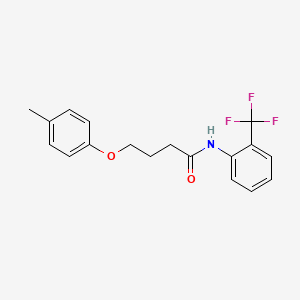 molecular formula C18H18F3NO2 B3753590 4-(4-methylphenoxy)-N-[2-(trifluoromethyl)phenyl]butanamide 