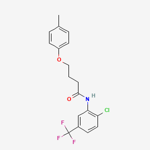 molecular formula C18H17ClF3NO2 B3753618 N-[2-chloro-5-(trifluoromethyl)phenyl]-4-(4-methylphenoxy)butanamide 