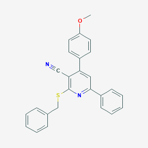 molecular formula C26H20N2OS B375369 2-(Benzylsulfanyl)-4-(4-methoxyphenyl)-6-phenylnicotinonitrile CAS No. 314764-23-3