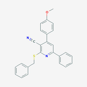 2-(Benzylthio)-4-(4-methoxyphenyl)-6-phenylnicotinonitrile