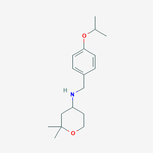 molecular formula C17H27NO2 B375372 (2,2-Dimethyl-tetrahydro-pyran-4-yl)-(4-isopropoxy-benzyl)-amine 