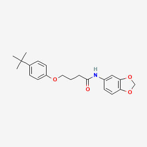 molecular formula C21H25NO4 B3753751 N-(1,3-benzodioxol-5-yl)-4-[4-(tert-butyl)phenoxy]butanamide 