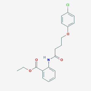 molecular formula C19H20ClNO4 B3753844 ethyl 2-{[4-(4-chlorophenoxy)butanoyl]amino}benzoate 