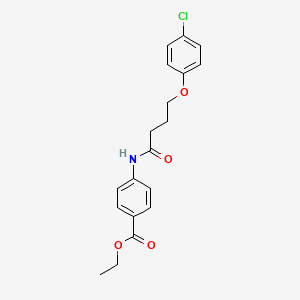 molecular formula C19H20ClNO4 B3753848 ethyl 4-{[4-(4-chlorophenoxy)butanoyl]amino}benzoate 