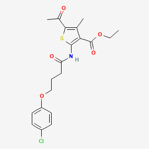 molecular formula C20H22ClNO5S B3753887 Ethyl 5-acetyl-2-[4-(4-chlorophenoxy)butanoylamino]-4-methylthiophene-3-carboxylate 