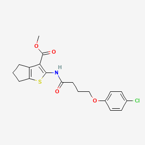 molecular formula C19H20ClNO4S B3753898 methyl 2-{[4-(4-chlorophenoxy)butanoyl]amino}-5,6-dihydro-4H-cyclopenta[b]thiophene-3-carboxylate 