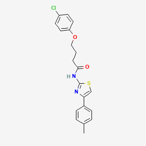 molecular formula C20H19ClN2O2S B3753926 4-(4-chlorophenoxy)-N-[4-(4-methylphenyl)-1,3-thiazol-2-yl]butanamide 