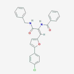 molecular formula C27H21ClN2O3 B375393 N-{1-[(benzylamino)carbonyl]-2-[5-(4-chlorophenyl)-2-furyl]vinyl}benzamide CAS No. 294655-51-9
