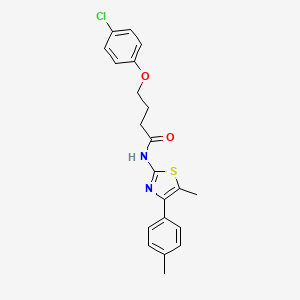 4-(4-chlorophenoxy)-N-[5-methyl-4-(4-methylphenyl)-1,3-thiazol-2-yl]butanamide