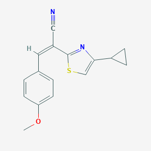 molecular formula C16H14N2OS B375394 2-(4-Cyclopropyl-1,3-thiazol-2-yl)-3-(4-methoxyphenyl)acrylonitrile 