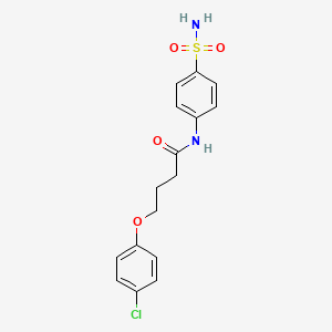 molecular formula C16H17ClN2O4S B3753984 4-(4-chlorophenoxy)-N-(4-sulfamoylphenyl)butanamide 