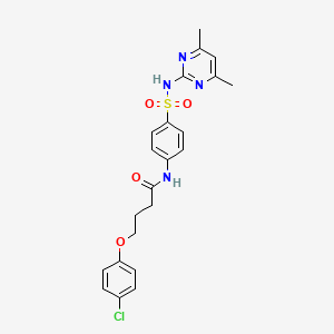 molecular formula C22H23ClN4O4S B3754001 4-(4-chlorophenoxy)-N-{4-[(4,6-dimethylpyrimidin-2-yl)sulfamoyl]phenyl}butanamide 