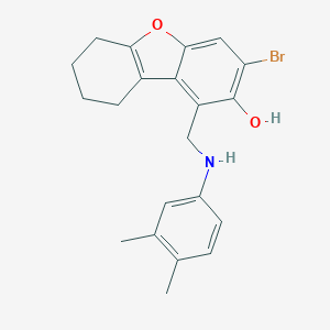 3-Bromo-1-[(3,4-dimethylanilino)methyl]-6,7,8,9-tetrahydrodibenzo[b,d]furan-2-ol