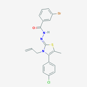 N'-(3-allyl-4-(4-chlorophenyl)-5-methyl-1,3-thiazol-2(3H)-ylidene)-3-bromobenzohydrazide