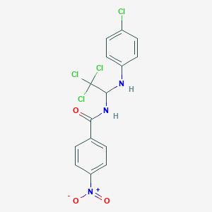 molecular formula C15H11Cl4N3O3 B375406 4-nitro-N-[2,2,2-trichloro-1-(4-chloroanilino)ethyl]benzamide 