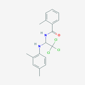 molecular formula C18H19Cl3N2O B375408 2-methyl-N-[2,2,2-trichloro-1-(2,4-dimethylanilino)ethyl]benzamide 