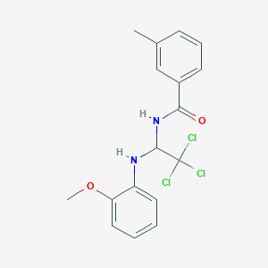 molecular formula C17H17Cl3N2O2 B375410 3-methyl-N-[2,2,2-trichloro-1-(2-methoxyanilino)ethyl]benzamide 