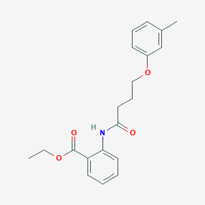 molecular formula C20H23NO4 B3754110 ethyl 2-{[4-(3-methylphenoxy)butanoyl]amino}benzoate 