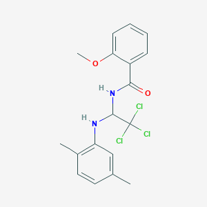 molecular formula C18H19Cl3N2O2 B375412 2-methoxy-N-[2,2,2-trichloro-1-(2,5-dimethylanilino)ethyl]benzamide 