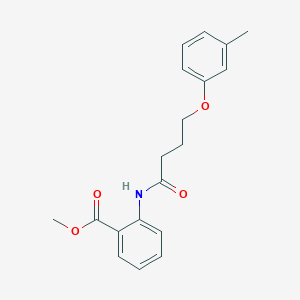 molecular formula C19H21NO4 B3754123 methyl 2-{[4-(3-methylphenoxy)butanoyl]amino}benzoate 