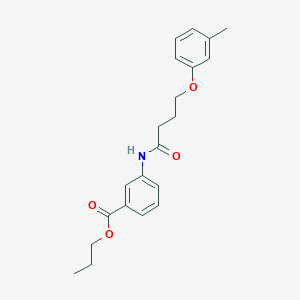 molecular formula C21H25NO4 B3754140 propyl 3-{[4-(3-methylphenoxy)butanoyl]amino}benzoate 