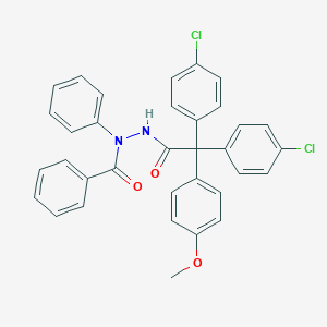 molecular formula C34H26Cl2N2O3 B375416 N'-benzoyl-2,2-bis(4-chlorophenyl)-2-(4-methoxyphenyl)-N'-phenylacetohydrazide 