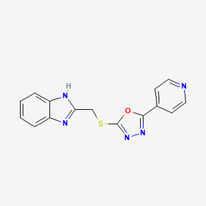 2-({[5-(PYRIDIN-4-YL)-1,3,4-OXADIAZOL-2-YL]SULFANYL}METHYL)-1H-1,3-BENZODIAZOLE