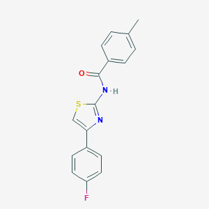 molecular formula C17H13FN2OS B375420 N-[4-(4-fluorophenyl)-1,3-thiazol-2-yl]-4-methylbenzamide 