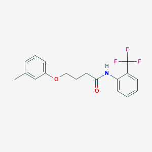 molecular formula C18H18F3NO2 B3754269 4-(3-methylphenoxy)-N-[2-(trifluoromethyl)phenyl]butanamide 