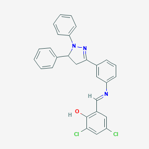 2,4-dichloro-6-({[3-(1,5-diphenyl-4,5-dihydro-1H-pyrazol-3-yl)phenyl]imino}methyl)phenol
