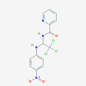 molecular formula C14H11Cl3N4O3 B375430 N-(2,2,2-trichloro-1-{4-nitroanilino}ethyl)-2-pyridinecarboxamide 
