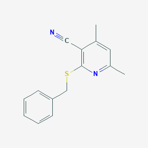 molecular formula C15H14N2S B375433 2-(Benzylsulfanyl)-4,6-dimethylnicotinonitrile CAS No. 97248-85-6