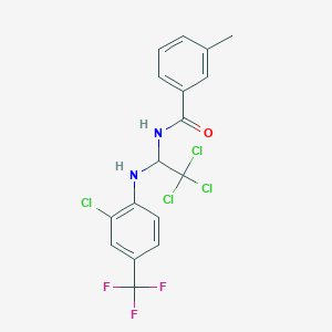 molecular formula C17H13Cl4F3N2O B375438 3-methyl-N-{2,2,2-trichloro-1-[2-chloro-4-(trifluoromethyl)anilino]ethyl}benzamide 