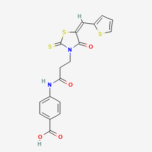 4-({3-[4-oxo-5-(2-thienylmethylene)-2-thioxo-1,3-thiazolidin-3-yl]propanoyl}amino)benzoic acid