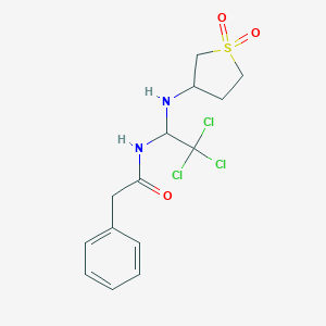 2-phenyl-N-[2,2,2-trichloro-1-[(1,1-dioxothiolan-3-yl)amino]ethyl]acetamide
