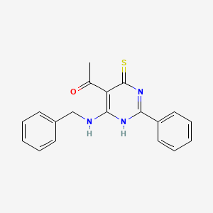 1-[6-(benzylamino)-2-phenyl-4-sulfanylidene-1H-pyrimidin-5-yl]ethanone