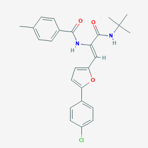 molecular formula C25H25ClN2O3 B375442 N-{1-[(tert-butylamino)carbonyl]-2-[5-(4-chlorophenyl)-2-furyl]vinyl}-4-methylbenzamide 
