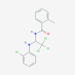 2-methyl-N-[2,2,2-trichloro-1-(2-chloroanilino)ethyl]benzamide