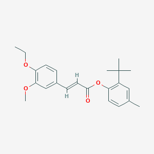 molecular formula C23H28O4 B3754438 2-tert-butyl-4-methylphenyl 3-(4-ethoxy-3-methoxyphenyl)acrylate 