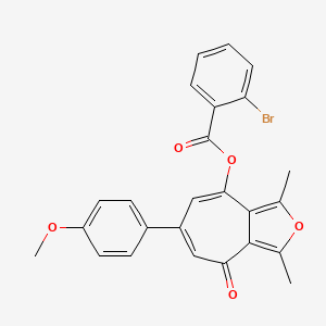 6-(4-methoxyphenyl)-1,3-dimethyl-4-oxo-4H-cyclohepta[c]furan-8-yl 2-bromobenzoate