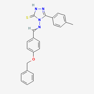 4-{(1Z)-2-[4-(phenylmethoxy)phenyl]-1-azavinyl}-5-(4-methylphenyl)-1,2,4-triaz ole-3-thiol