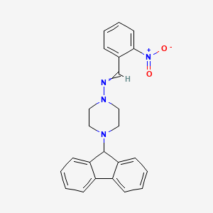 molecular formula C24H22N4O2 B3754482 4-(9H-fluoren-9-yl)-N-(2-nitrobenzylidene)-1-piperazinamine 