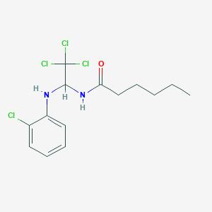molecular formula C14H18Cl4N2O B375449 N-[2,2,2-trichloro-1-(2-chloroanilino)ethyl]hexanamide 