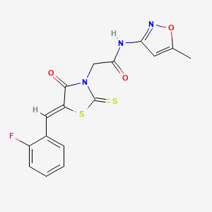 2-[5-(2-fluorobenzylidene)-4-oxo-2-thioxo-1,3-thiazolidin-3-yl]-N-(5-methyl-3-isoxazolyl)acetamide