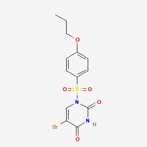 2,4(1H,3H)-Pyrimidinedione, 5-bromo-1-((4-propoxyphenyl)sulfonyl)-